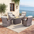 Pocassy 41In Fire Table With Sofa Swivel Chair Funiture Set