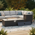 Pocassy Outdoor 43 In Propane Fire Pit Table Set With Tank Holder