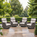 Pocassy Outdoor 5 Swivel Chair Fire Pit Conversation Set