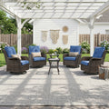 Pocassy Outdoor Patio Swivel Chairs Wicker Swivel Rocking Chairs Set