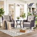 Pocassy Outdoor Patio Wciker Sofa Furniture Set Of Chair Table