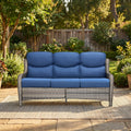 Pocassy Outdoor Wicker 3 Seat Sofa With 5 In Thick Cushion Patio Sofa