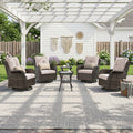 Pocassy Patio Swivel Glider Chair With 4 Thick Cushion Set