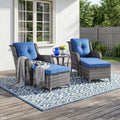 Pocassy Patio Wicker Chair With 4 Thick Cushion Set