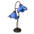 Poelking 2 Light Blue Lily Tiffany Table Lamp