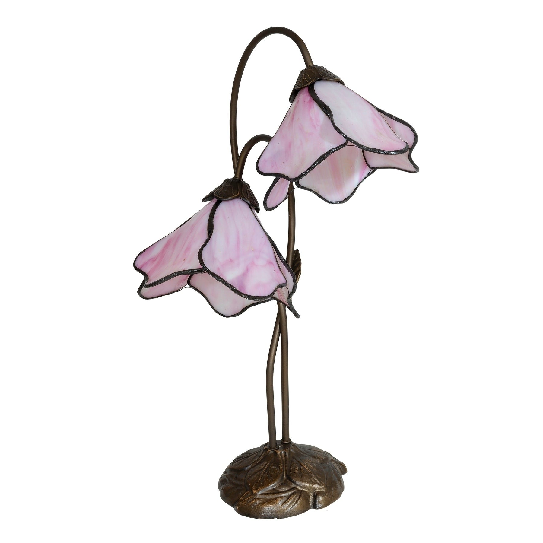 Poelking 2 Light Pink Lily Tiffany Table Lamp