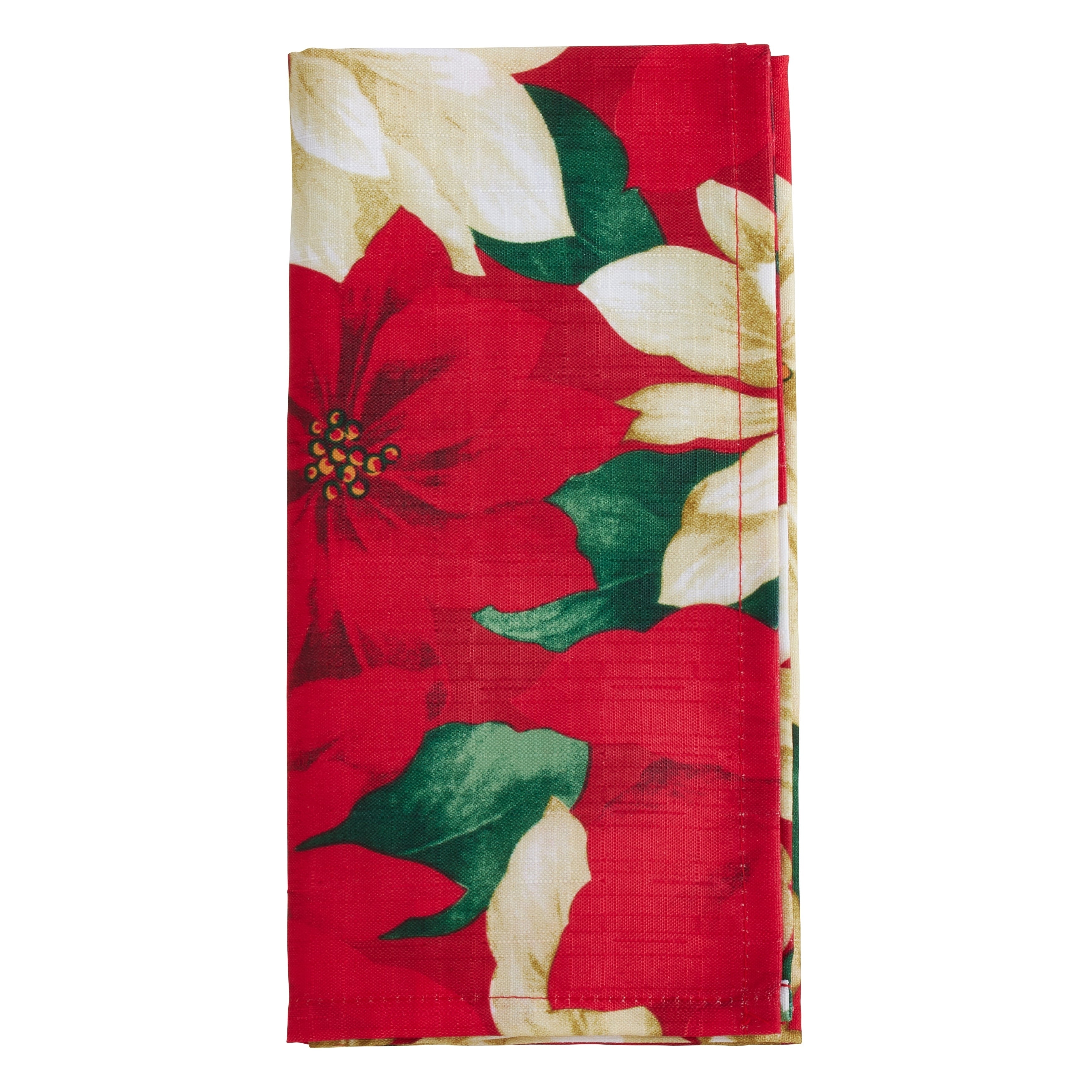 Poinsettia Cloth Dinner Napkins Set Of 12