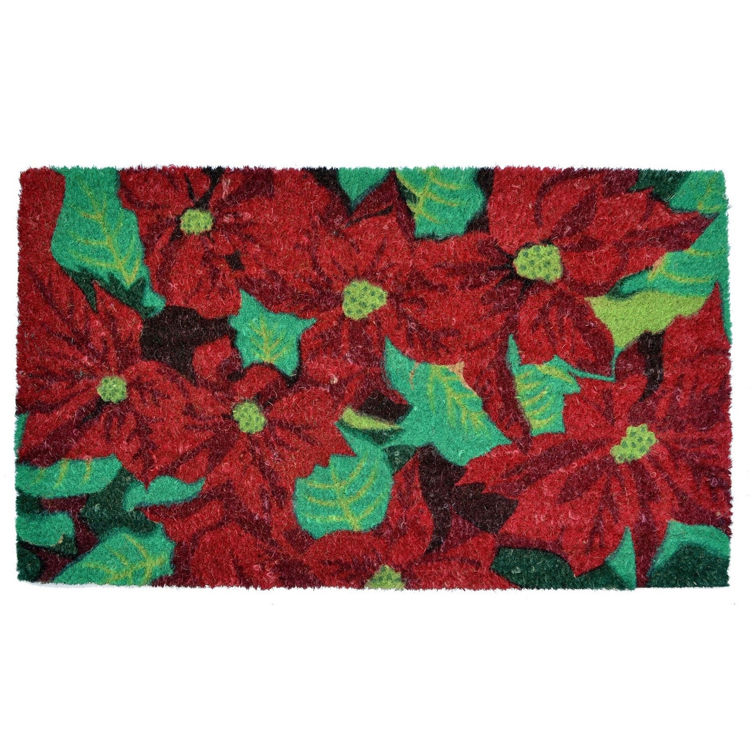 Poinsettia Coir Doormat 18 X 30 X .5