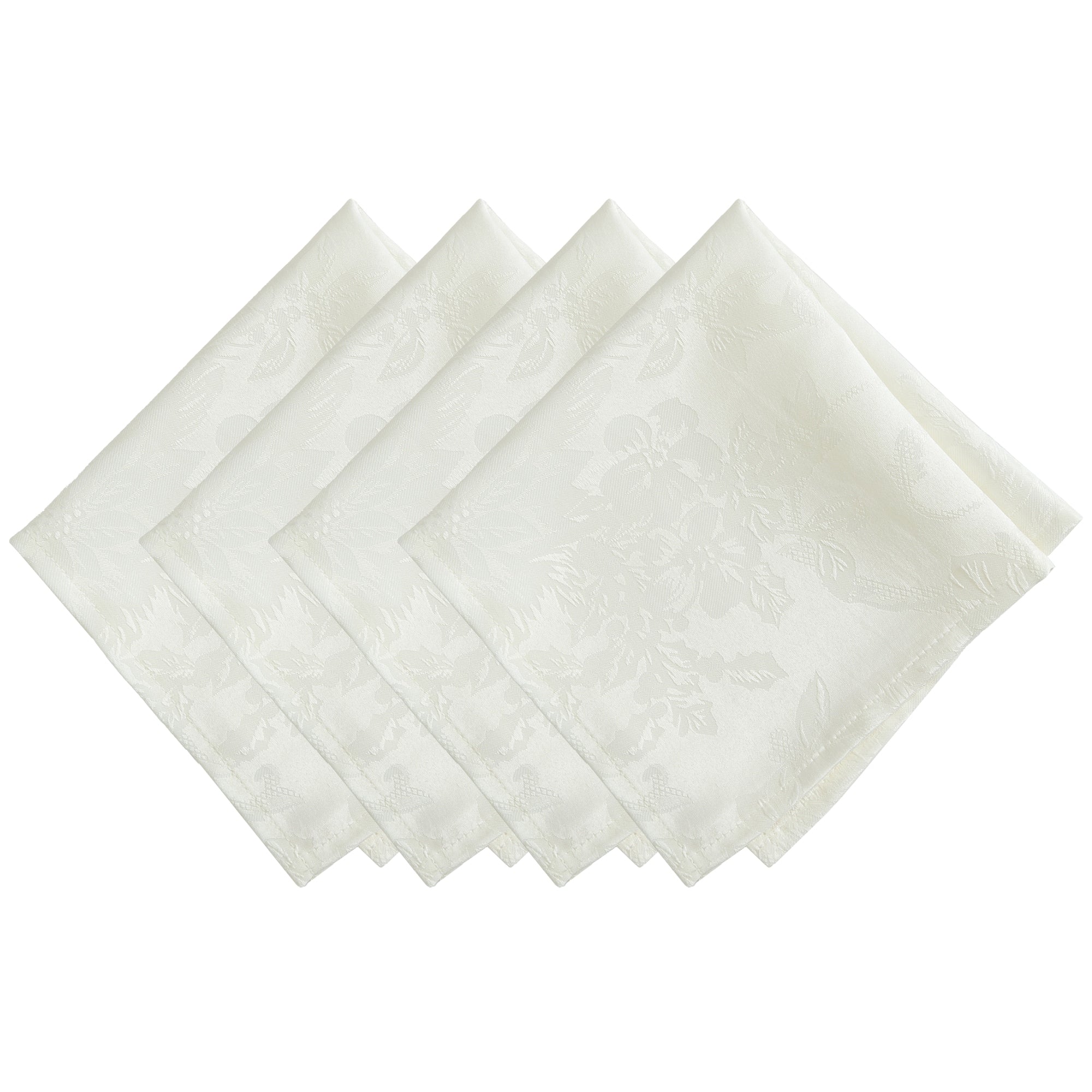 Poinsettia Elegance Jacquard Holiday Napkins Set Of 4 17 X17
