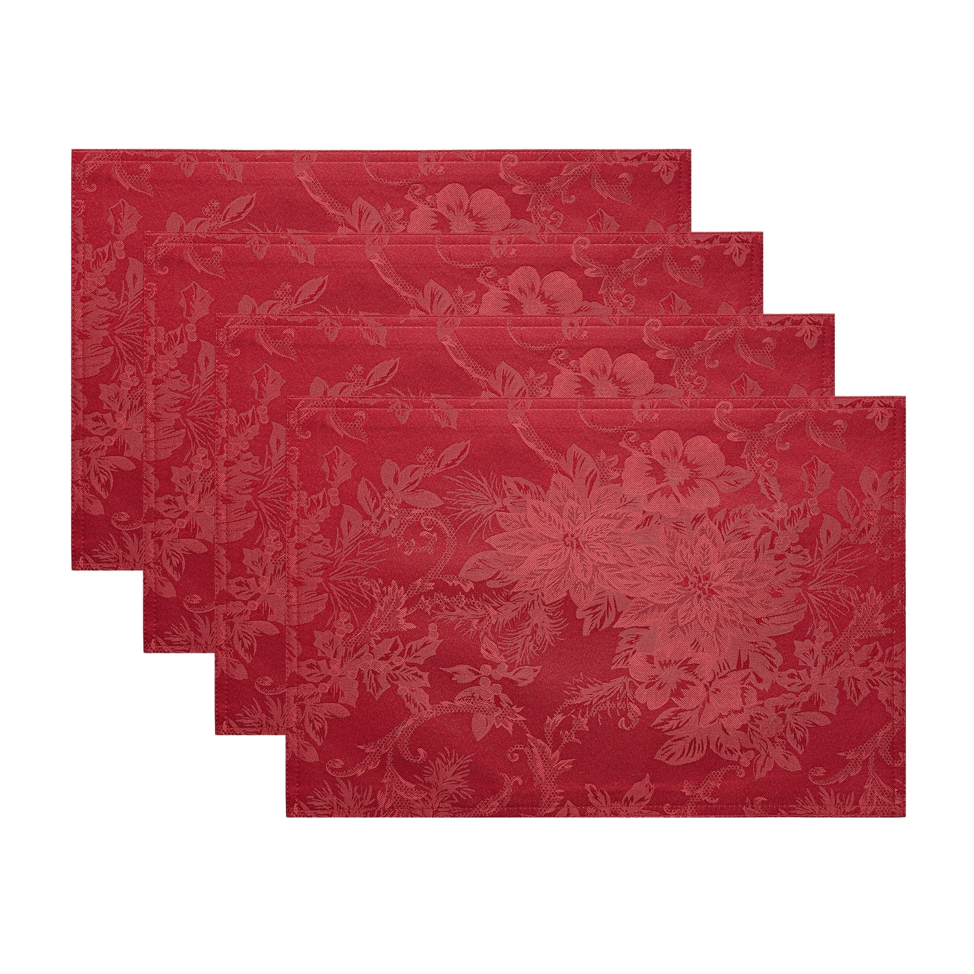 Poinsettia Elegance Jacquard Holiday Placemat 13X19