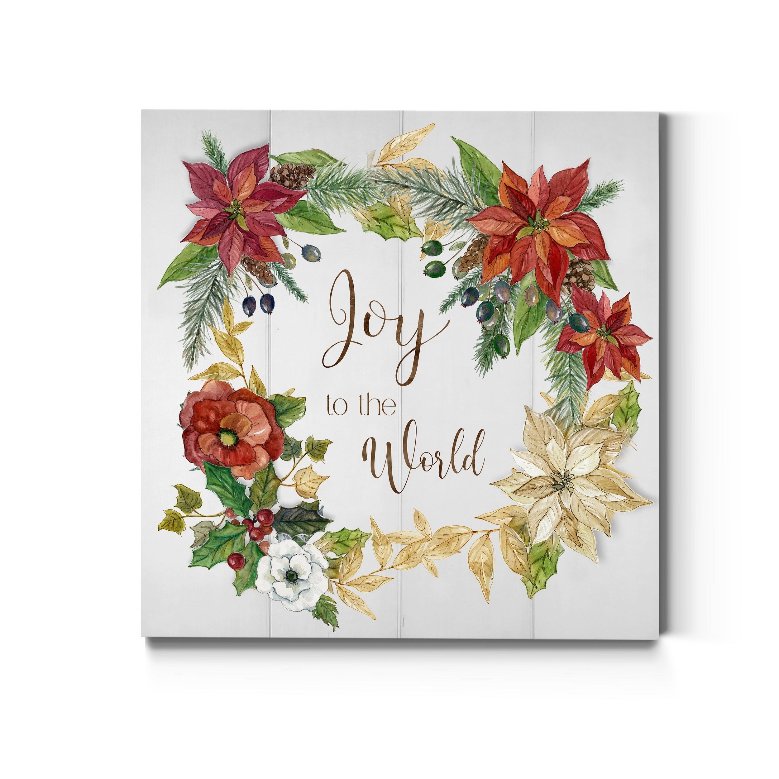 Poinsettia Joy Premium Gallery Wrapped Canvas Ready To Hang