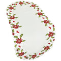 Poinsettia Lace Embroidered Cutwork Table Runner 15 By 54 Inch