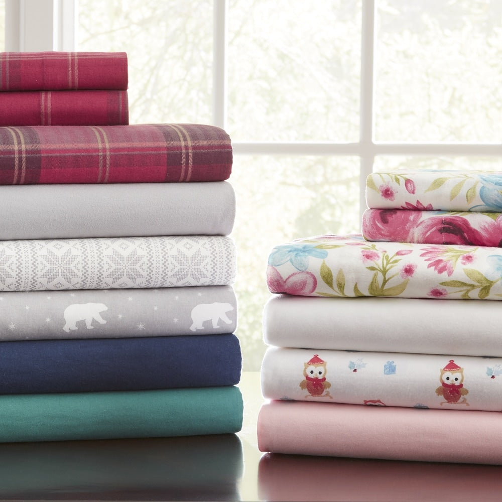 Pointehaven 175 Gsm Cotton Flannel Sheet Set With Oversized Sheets
