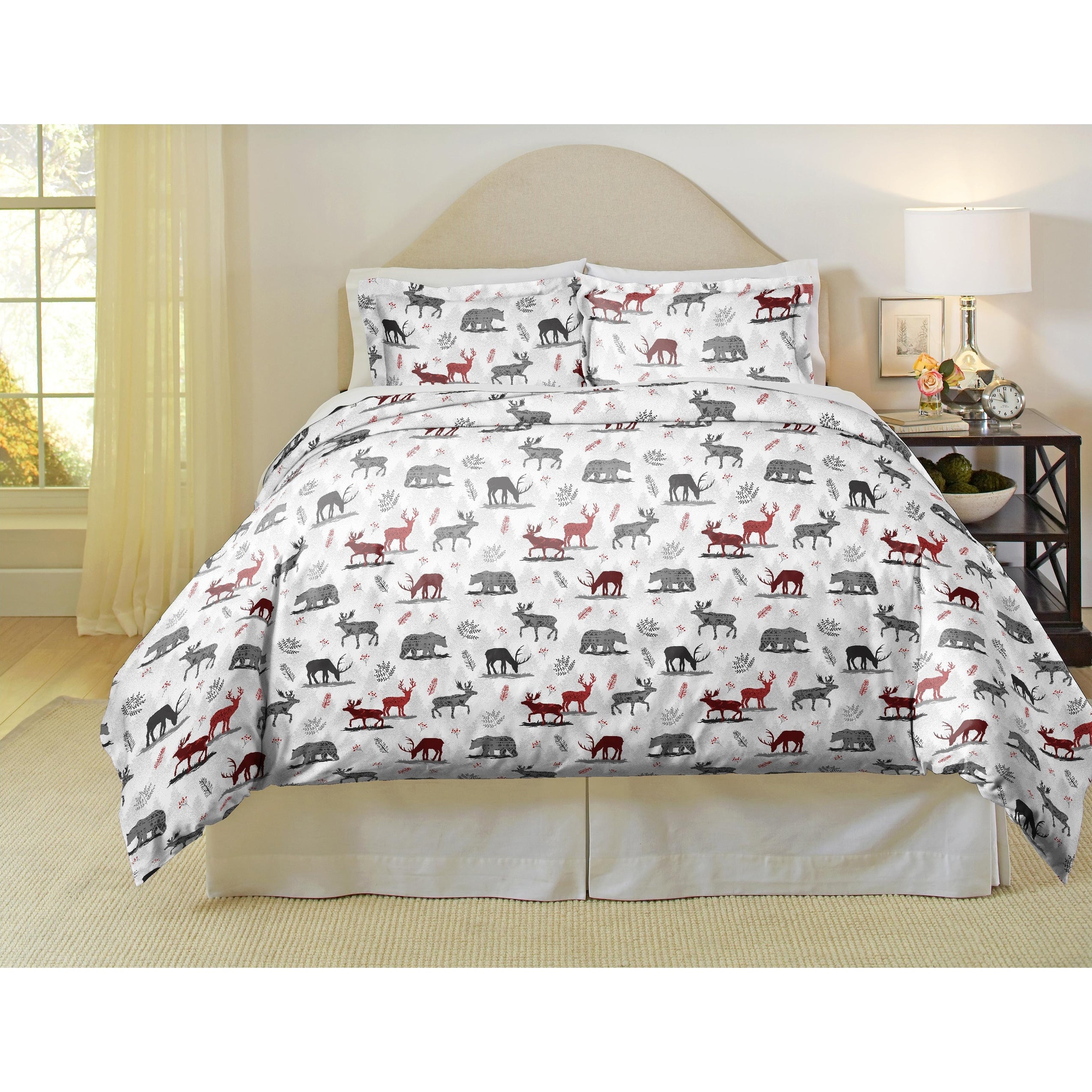 Pointehaven 180 Gsm Cotton Flannel Luxury Printed Duvet Set