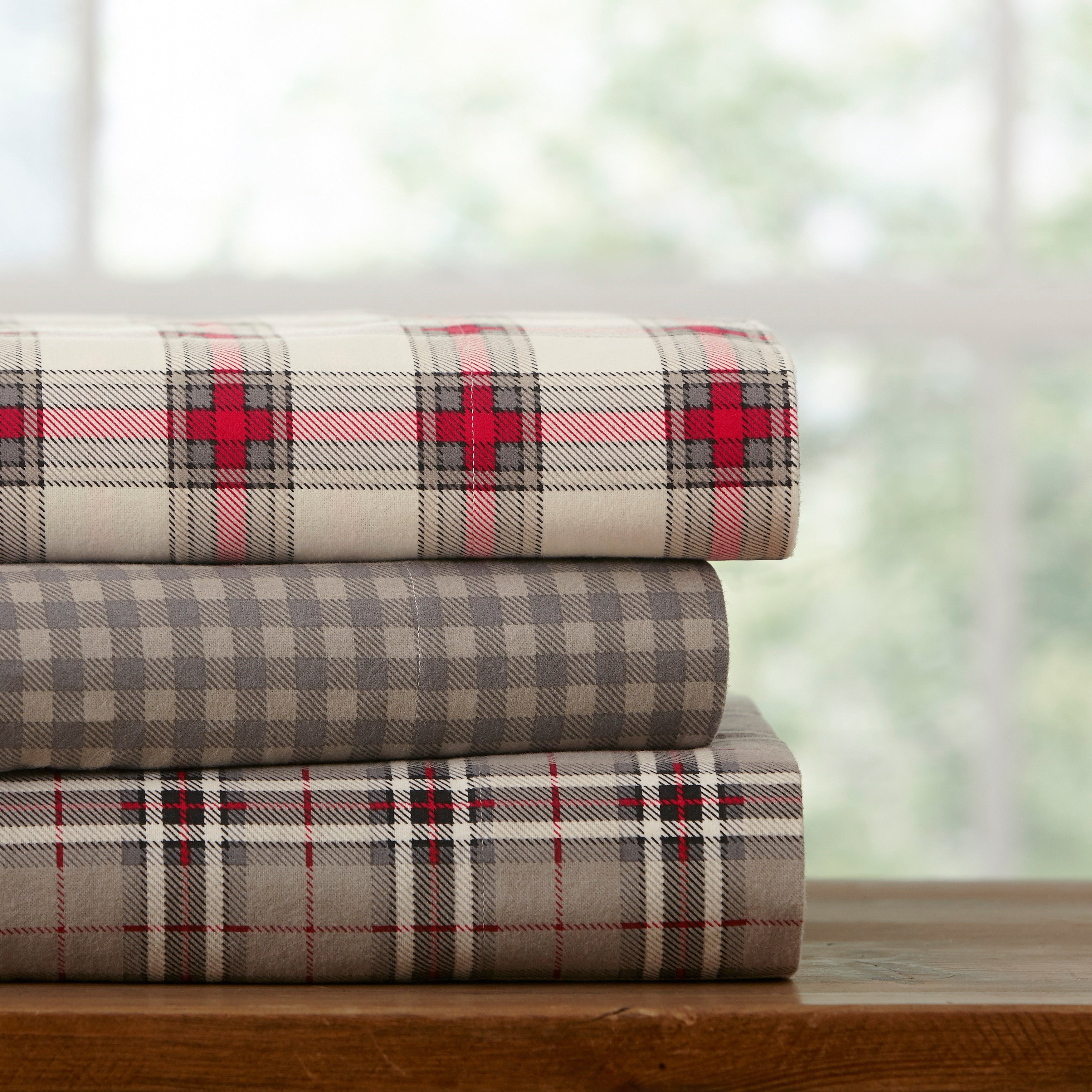 The Gray Barn Clarence Plaid Luxury Flannel Sheet Set