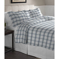 Pointehaven Blue Plaid Printed Cotton Flannel Duvet Set