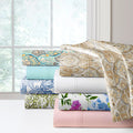 Pointehaven Crisp Percale Printed Or Solid Long Staple Combed Cotton Sheet Set