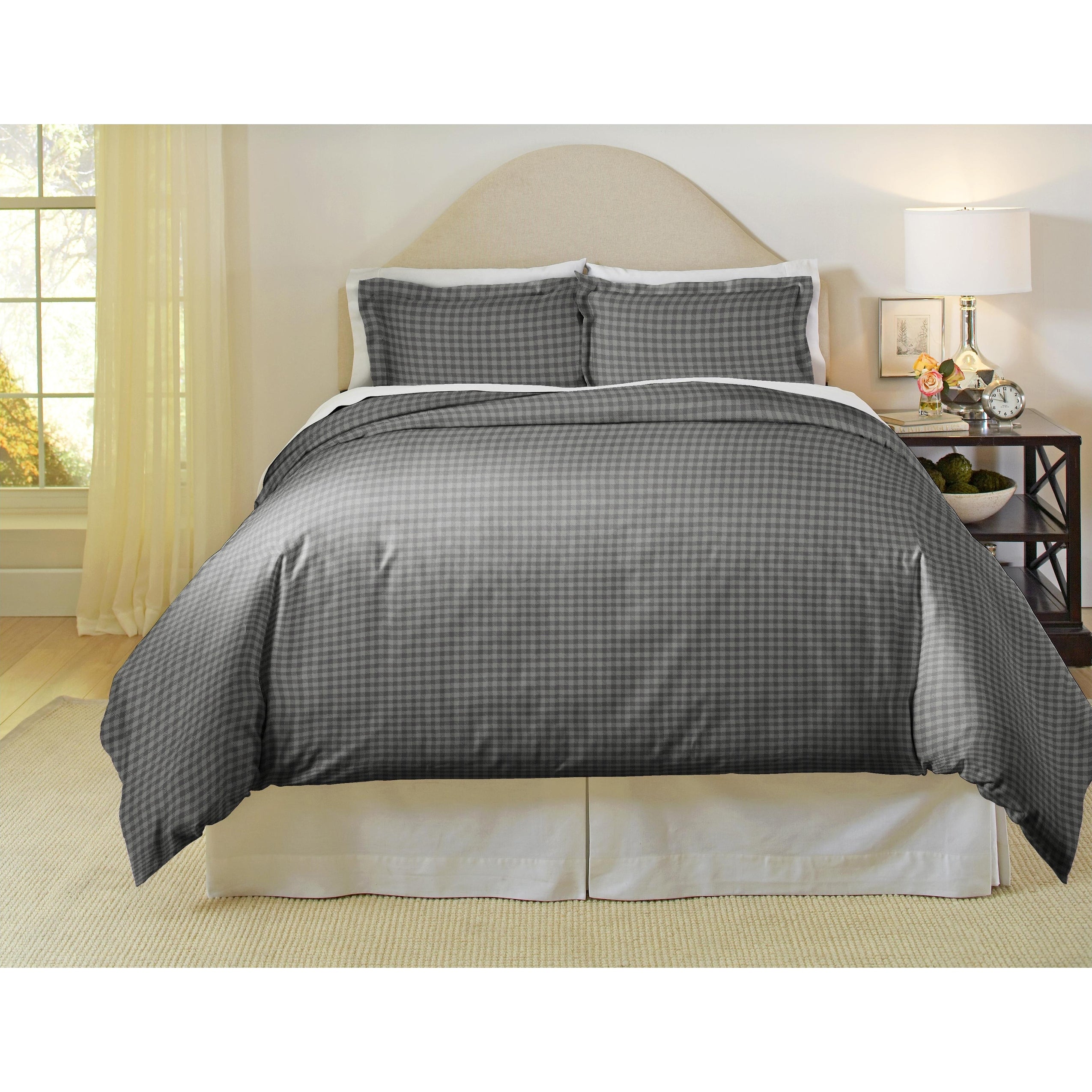 Pointehaven Farmhouse Plaid 180 Gsm Luxury Flannel Duvet Set
