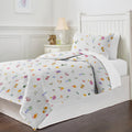 Pointehaven Percale Cotton Oversized Printed Scroll Design Quilt Set