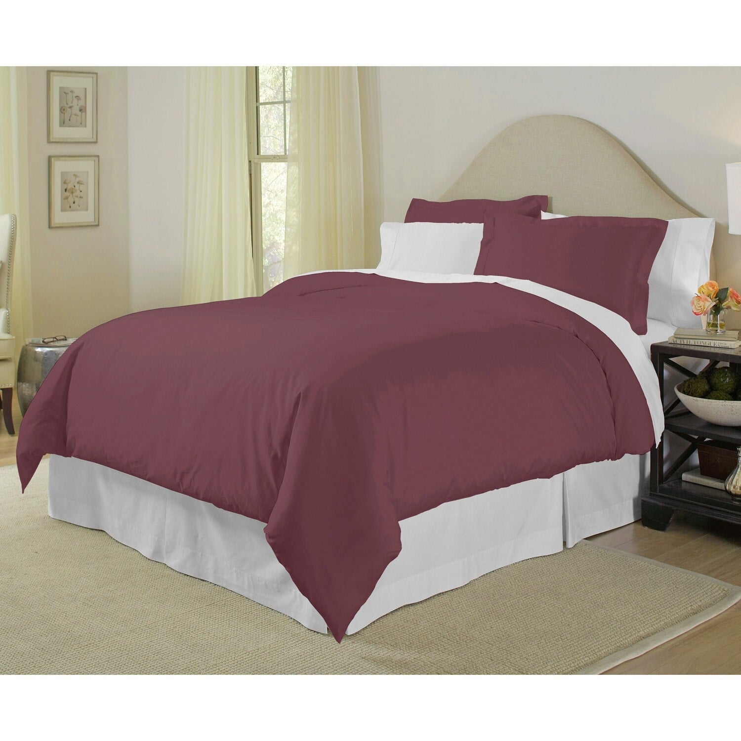 Pointehaven Pima Cotton 400 Thread Count 3 Piece Duvet Cover Set