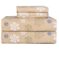 Pointehaven Snowflakes Oatmeal Printed Heavyweight Flannel Sheet Set