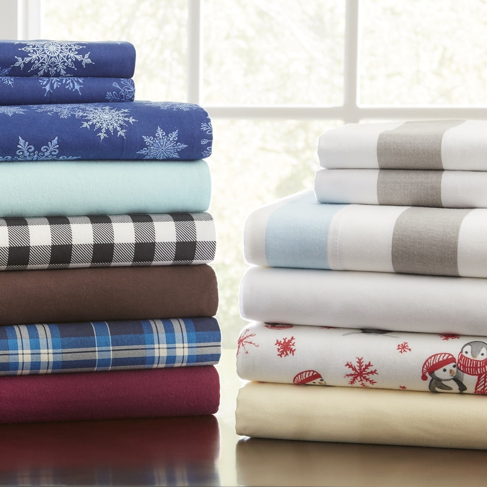 Pointehaven Superior Weight Cotton Deep Pocket Flannel Sheet Set
