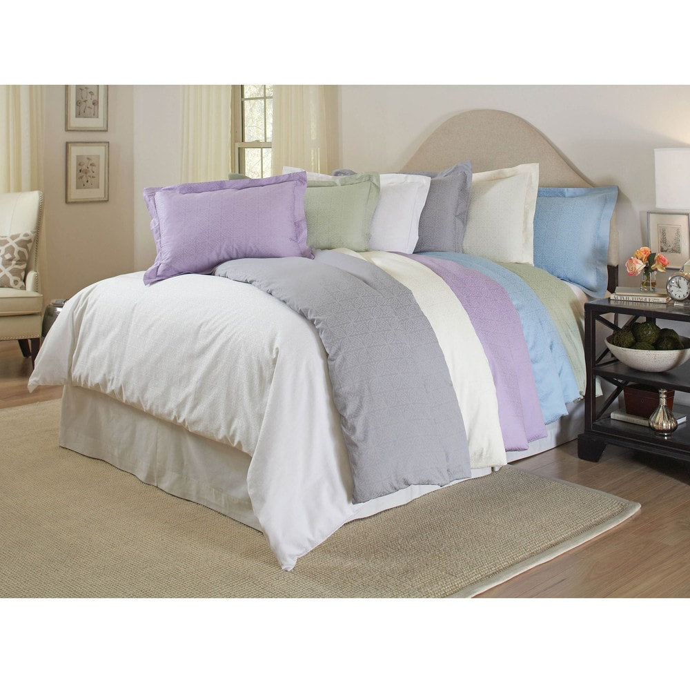 Pointehaven Tone On Tone Printed 3 Piece Duvet Set
