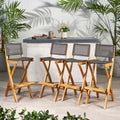 Polaris Outdoor Folding Acacia Wood Barstools Set Of 4 By Christopher Knight Home