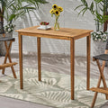 Christopher Knight Home Polaris Acacia Wood Outdoor Minimalist Rectangular Bar Table