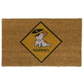Rubber Cal Police Beware Of Dog Coir Outdoor Door Mat