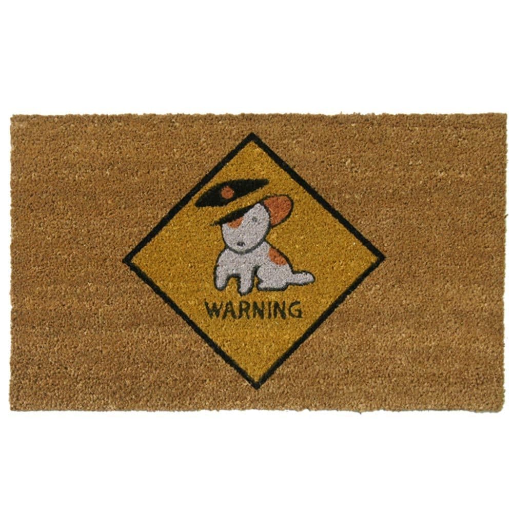 Rubber Cal Police Beware Of Dog Coir Outdoor Door Mat