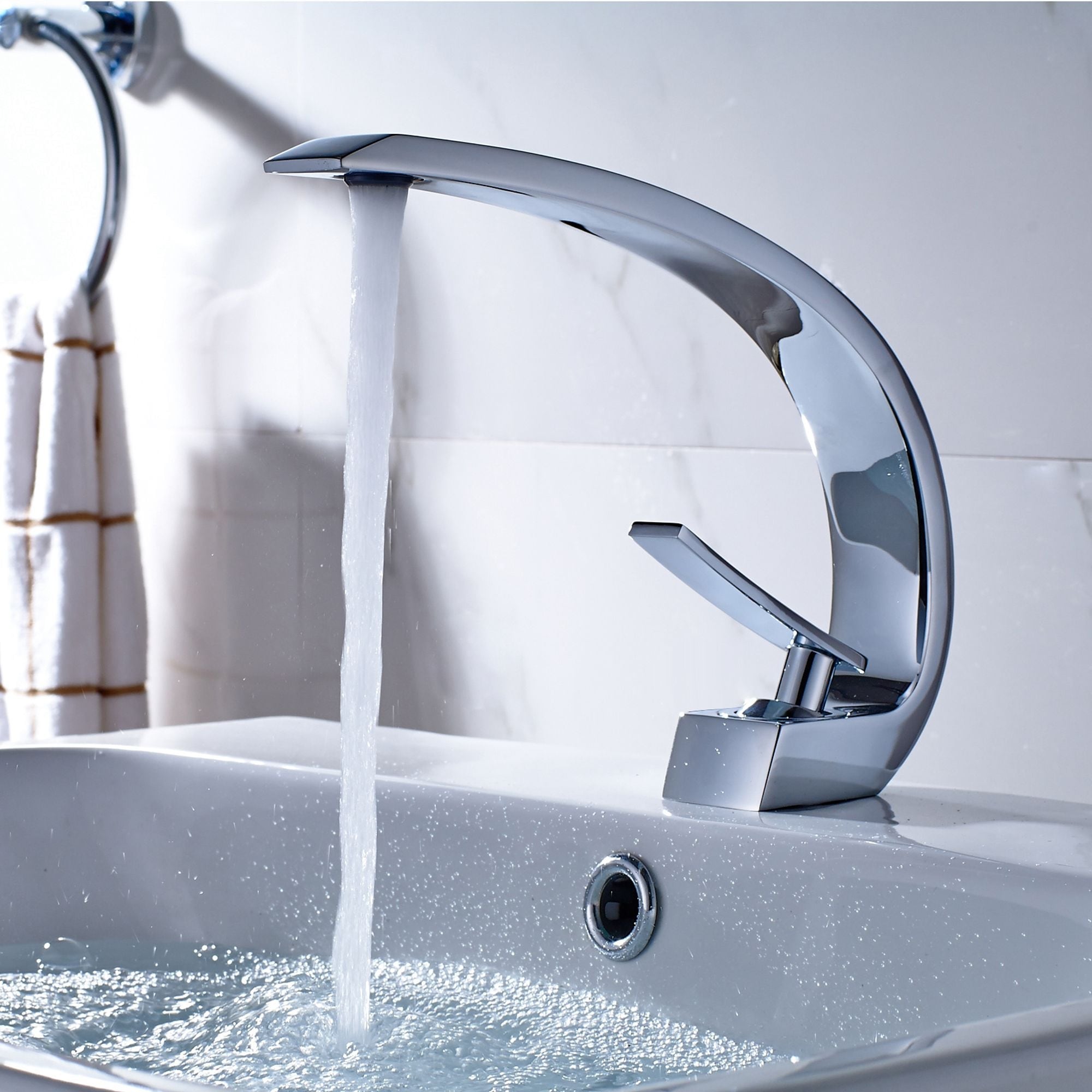 Washbasin Faucet With Supply Hose Uniquely Designed Single Handle Single Hole Washbasin Faucet