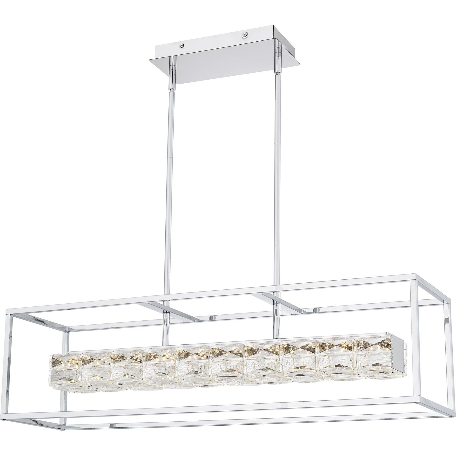 Polished Chrome Led Linear Chandelier From The Dazzle Collection
