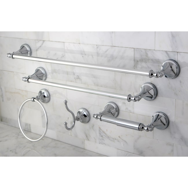 Naples Chrome 5 Piece Bathroom Accessory Set Silver