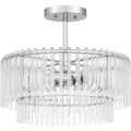 Polished Chrome Three Light Semi Flush Mount From The Tayshia Collection