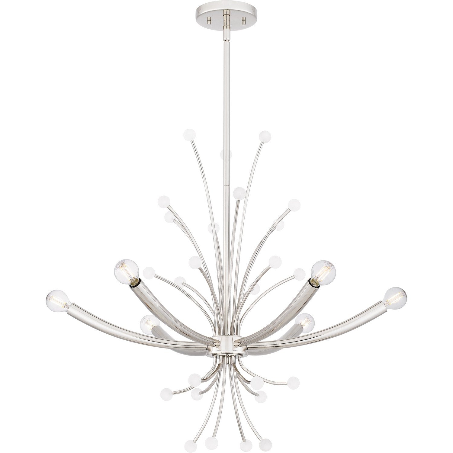 Polished Nickel Six Light Chandelier From The Kiera Collection