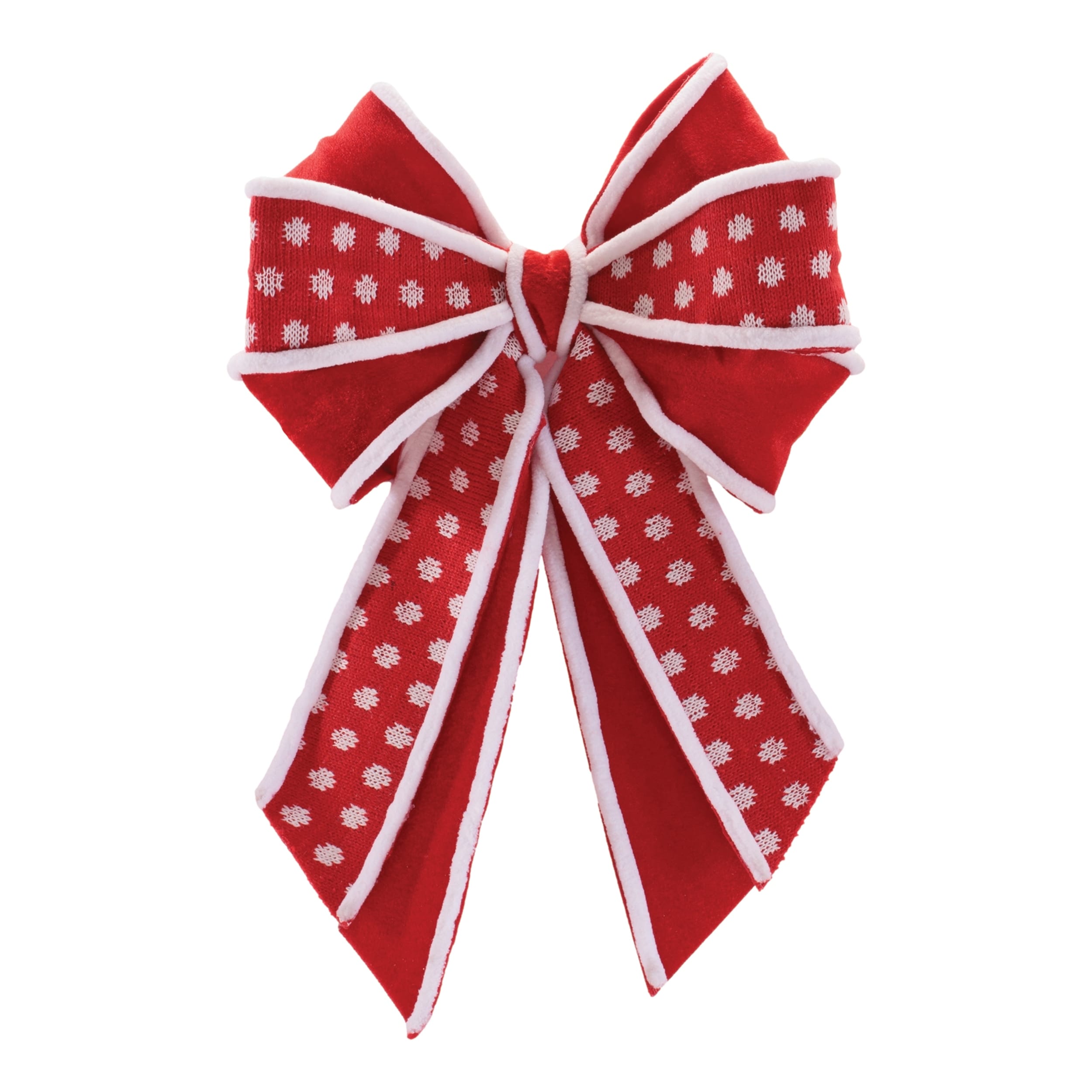 Polka Dot Bow Ornament Set Of 2