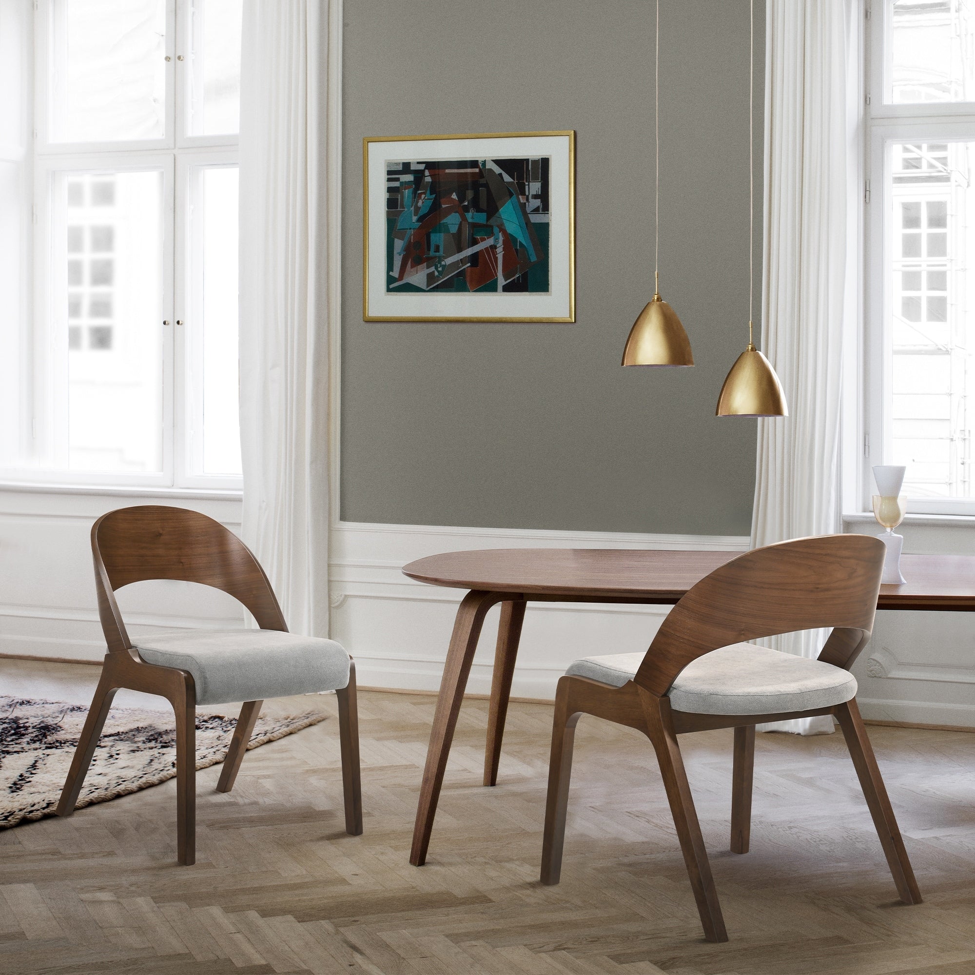 Polly Mid Century Modern Dining Accent Chairs Set Of 2