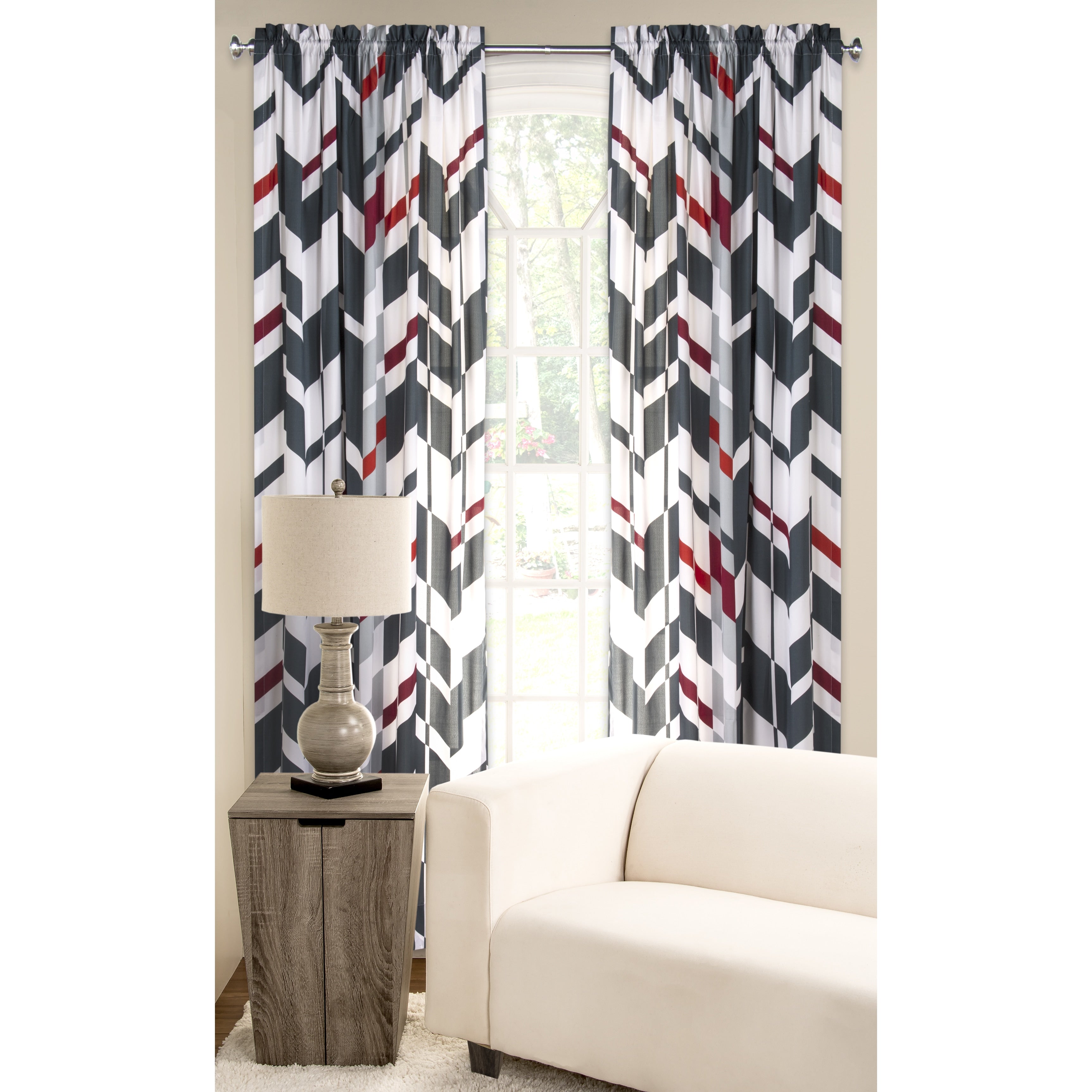 Pologear Multicolored Polyester Microfiber Valor Window Curtain Panel