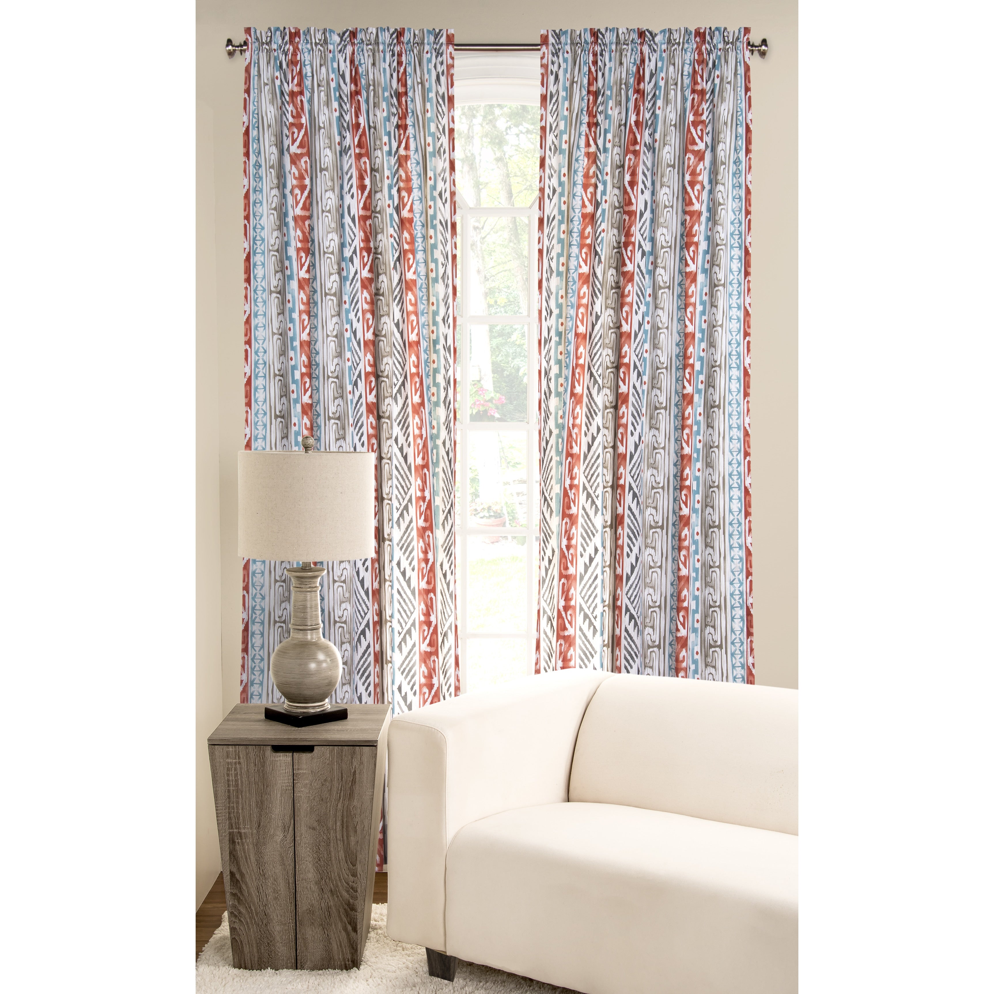 Pologear Southwestern Window Curtain Panel