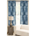 White Blue Polyester Microfiber American Vintage Window Curtain Panel American Vintage 50 X 84