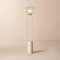 Polo Travertine Table Lamp with Glass Shade