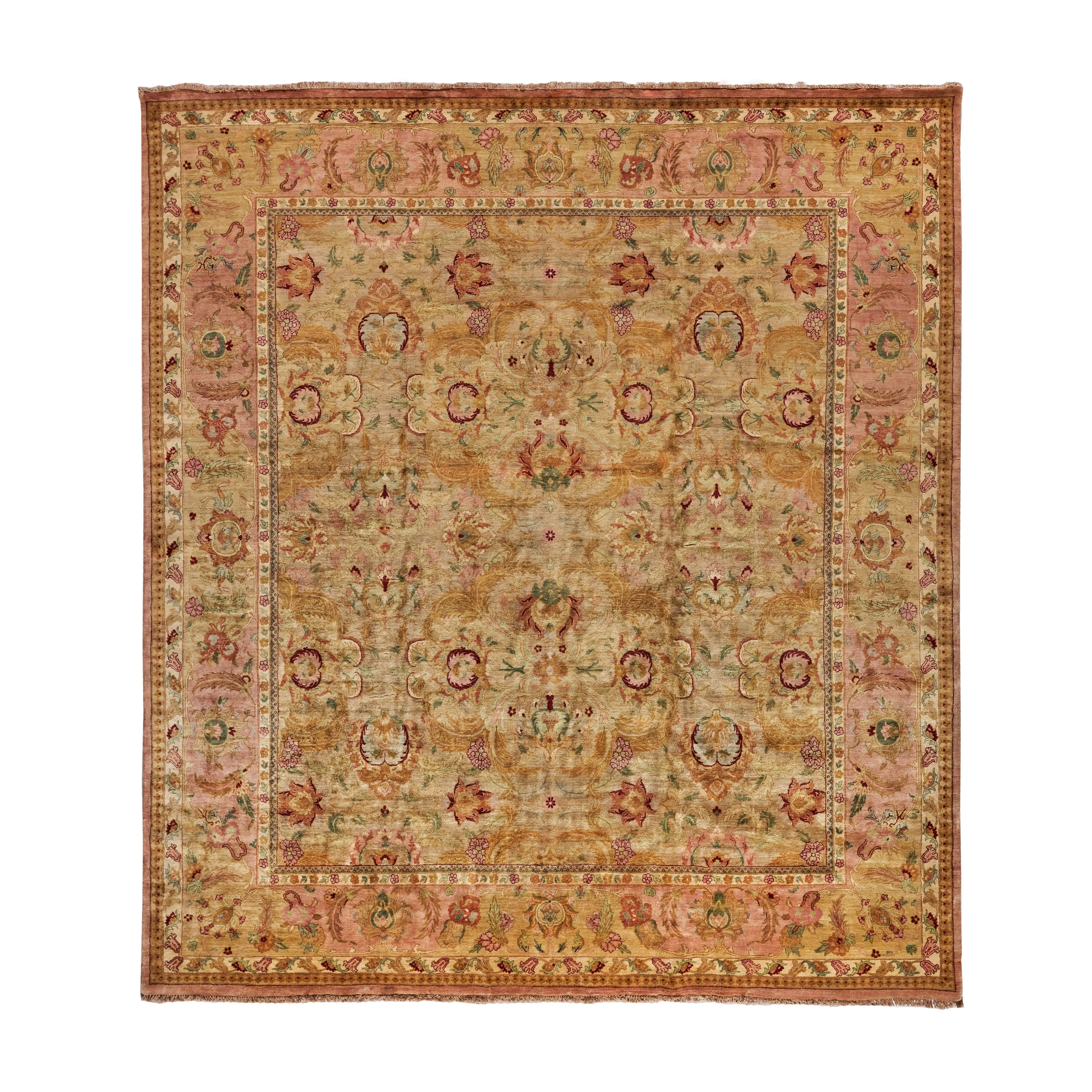 Polonaise Hand Knotted New Zealand Wool Beige Peach Area Rug