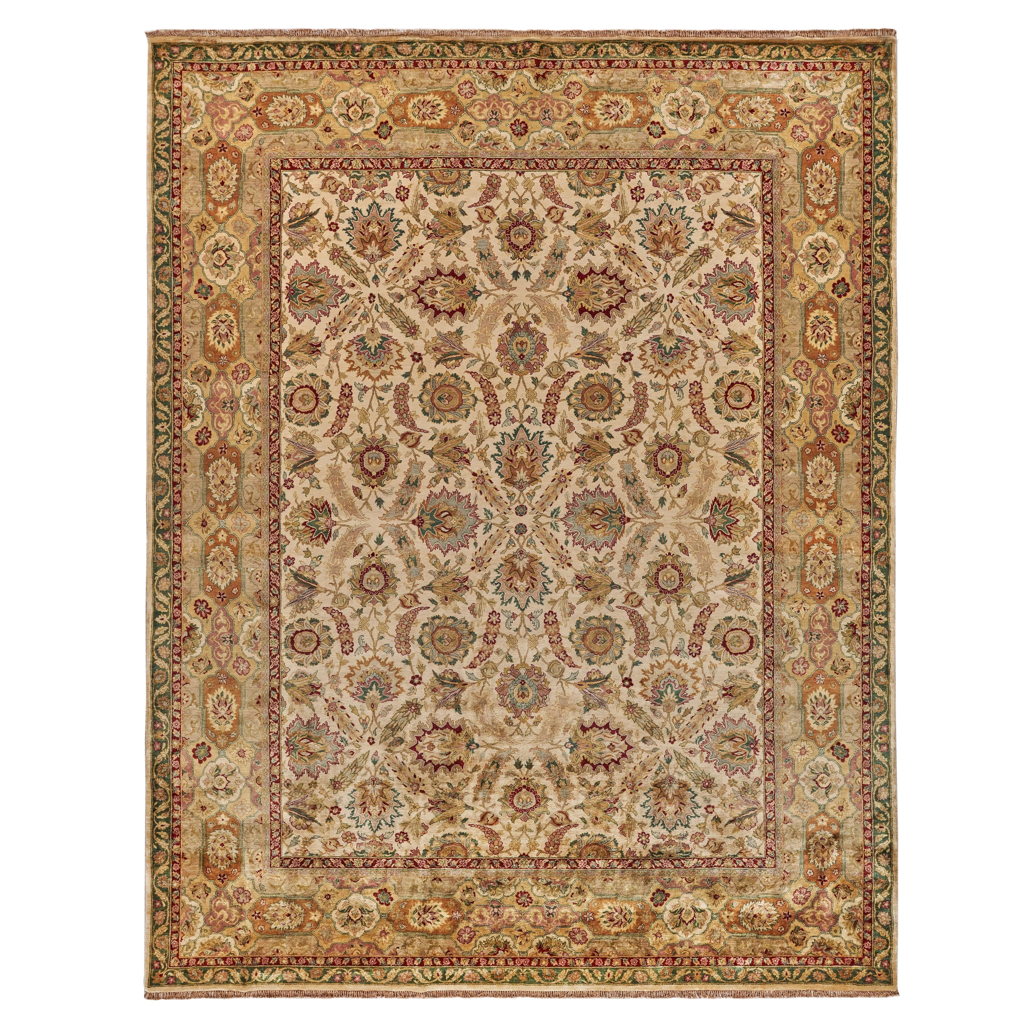 Polonaise Hand Knotted New Zealand Wool Cream Area Rug