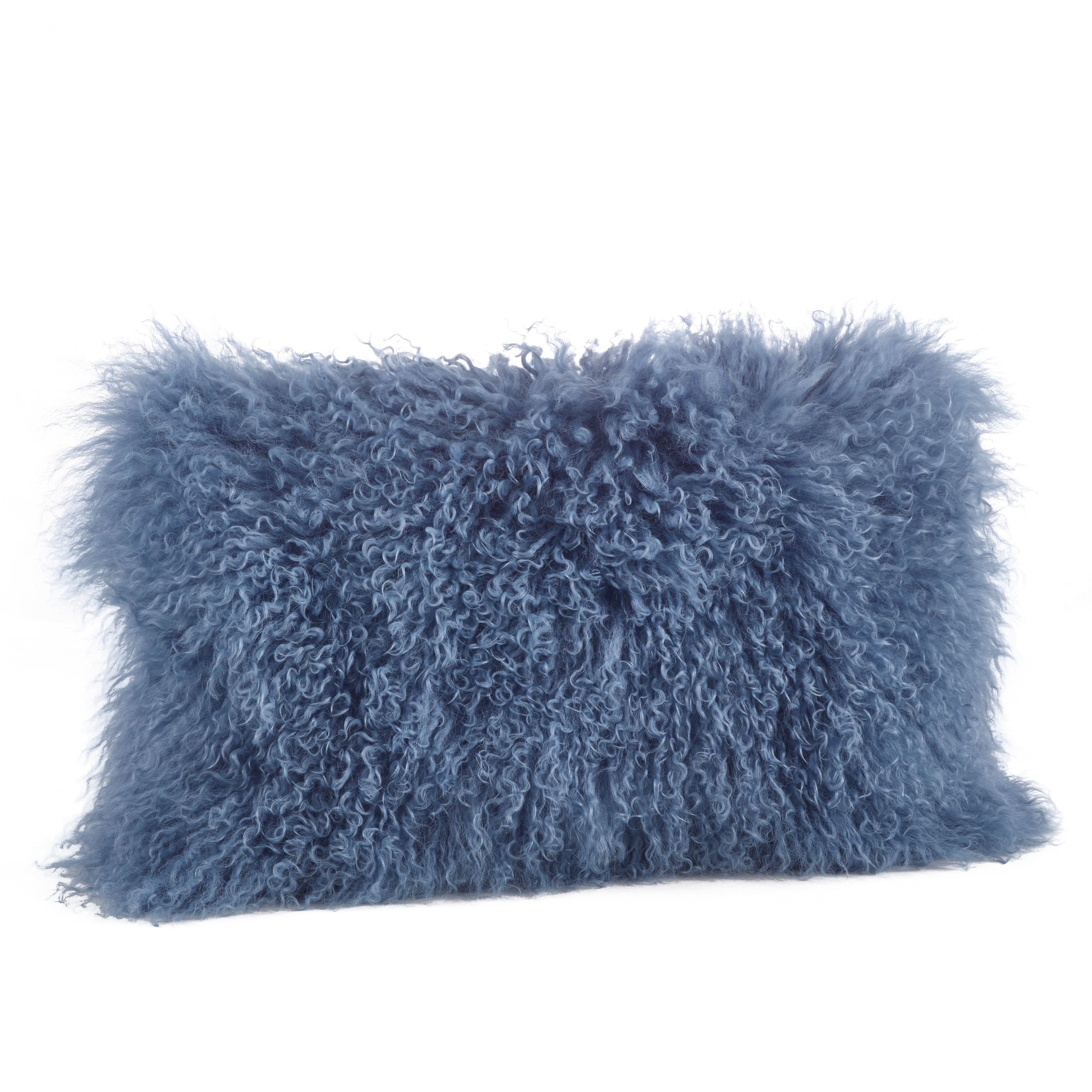 Wool Mongolian Lamb Fur 12 X 20 Decorative Throw Pillow