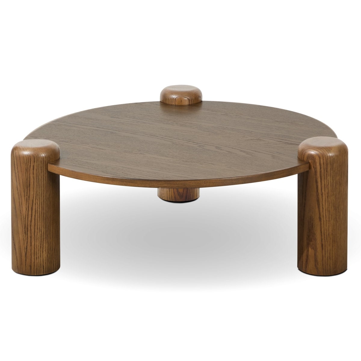 Poly Bark Chordo 40 Coffee Sculptural Three Post Table In Tundra Brown