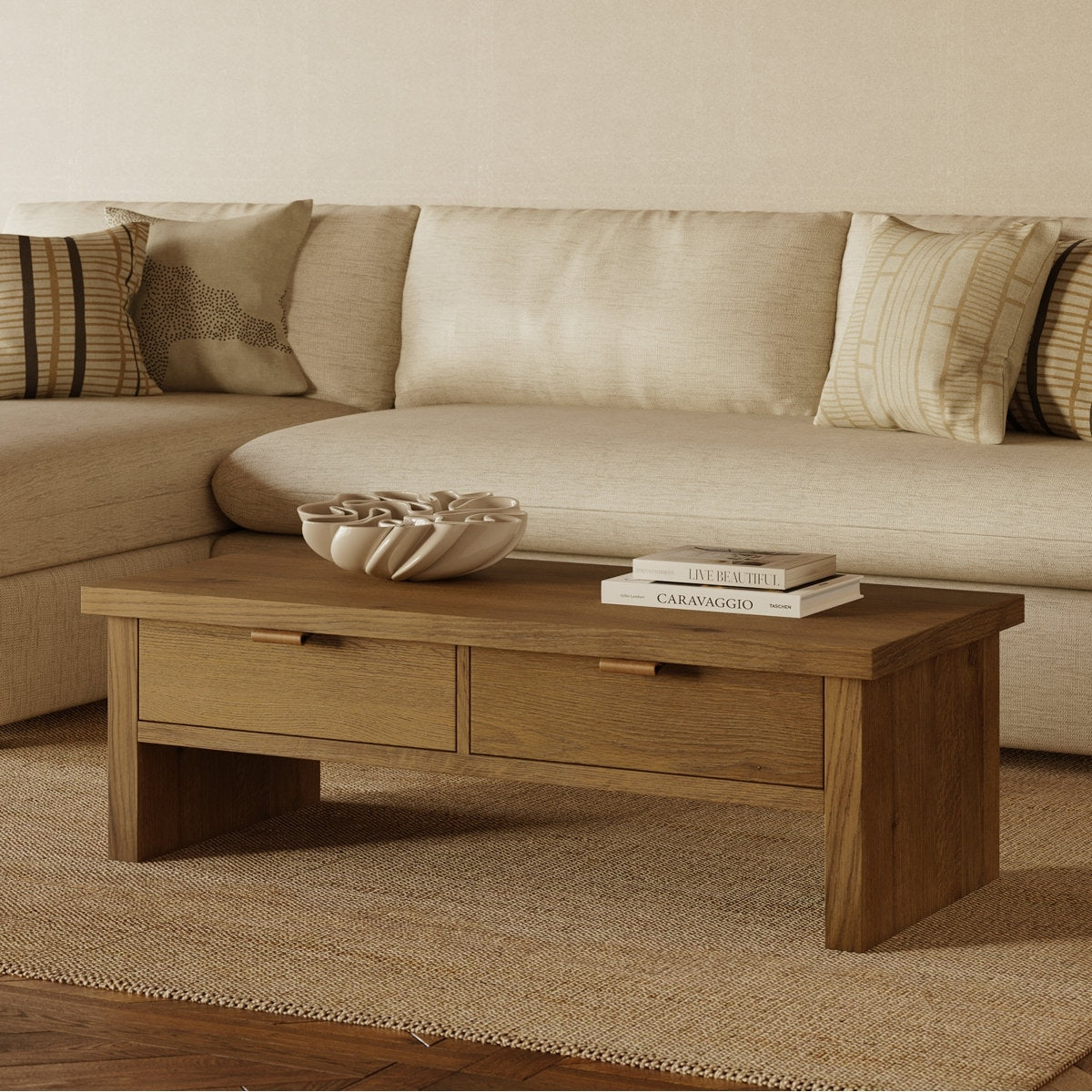 Poly Bark Elliot 46 Coffee Table With Drift Oak Finish