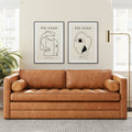 Poly And Bark Napa 82 Leather Sleeper Sofa In Cognac Tan