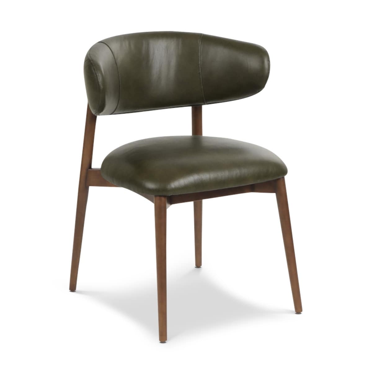 Poly Bark Talon Solid Oak Wood Genuine Leather Dining Chair