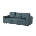 Poly Fiber Fabric Convertible Sofa In Grey